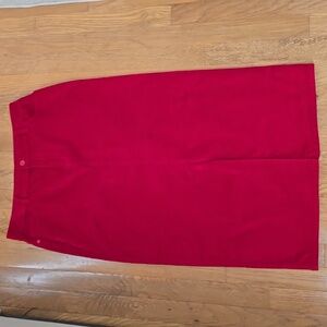 LIZ CLAIBORNE BRAND WOMEN'S BEAUTIFUL RED VELVETEEN PENCIL SKIRT SIZE 8